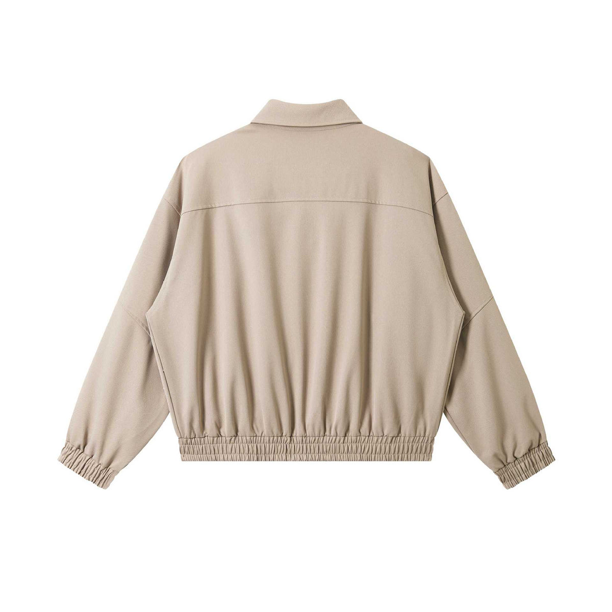 Unisex Short-cut technical blouson jacket with concealed front flap and elastic hem EVA-US