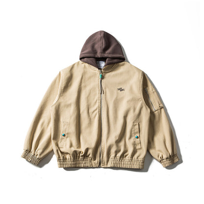 Unisex Oversize Canvas Hoodie with Utility Arm Pocket and Elastic Cuffs EVA-US