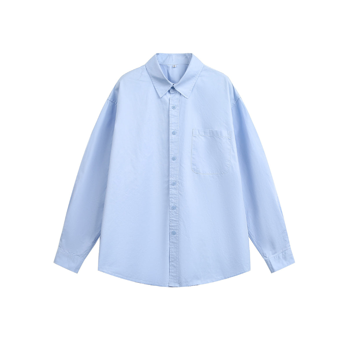 Women Oversize Casual Shirt with Drop Shoulder and Chest Pocket EVA-US