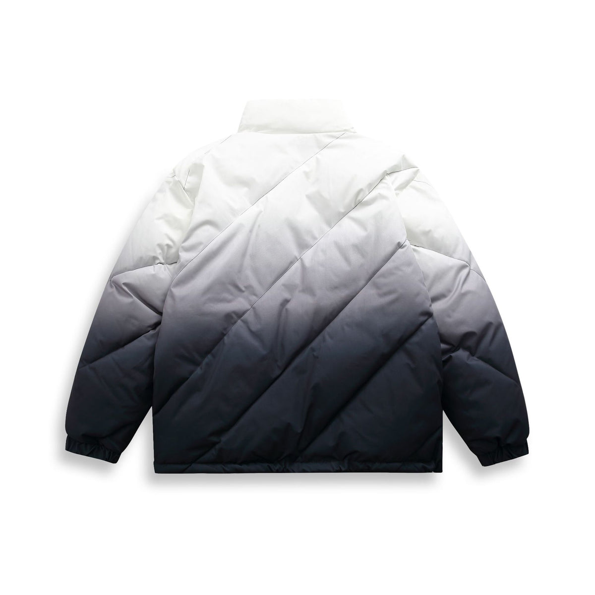 Unisex Short Cut Padded Jacket with Ombre Gradient and Diagonally Quilted Structure EVA-US