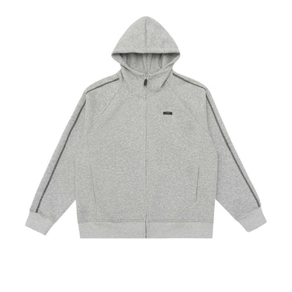 Unisex Oversize Zipper Hoodie with Raglan Seams and Rib Cuffs EVA-US