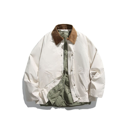 Men's Windproof Blouson with Cord Collar and Removable Padded Lining EVA-US