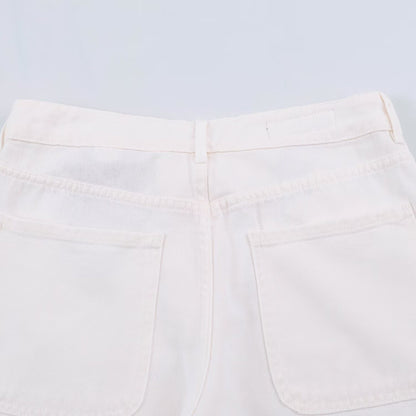 Ladies High-Waist Wide-Leg Jeans with patch front pockets and center seam detail EVA-US