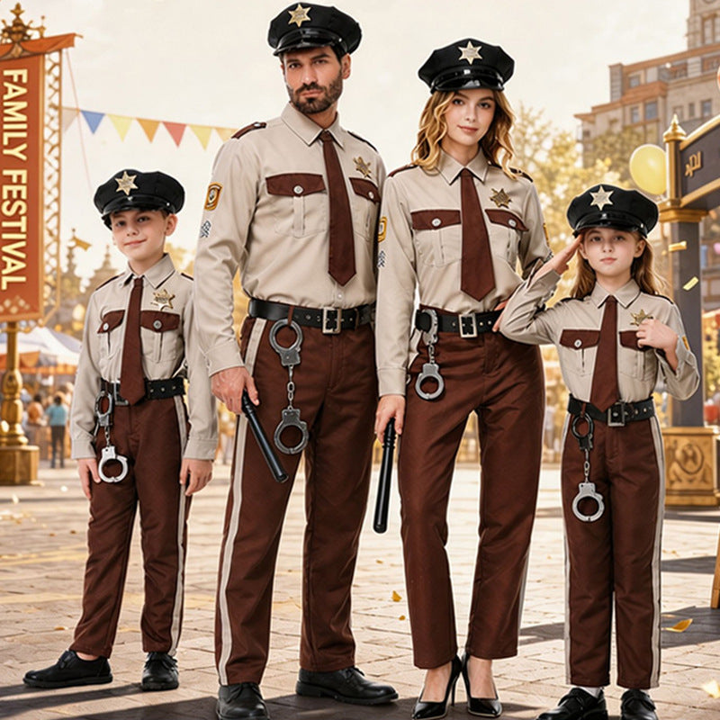Men's police costume with decorative uniform and accessories EVA-US