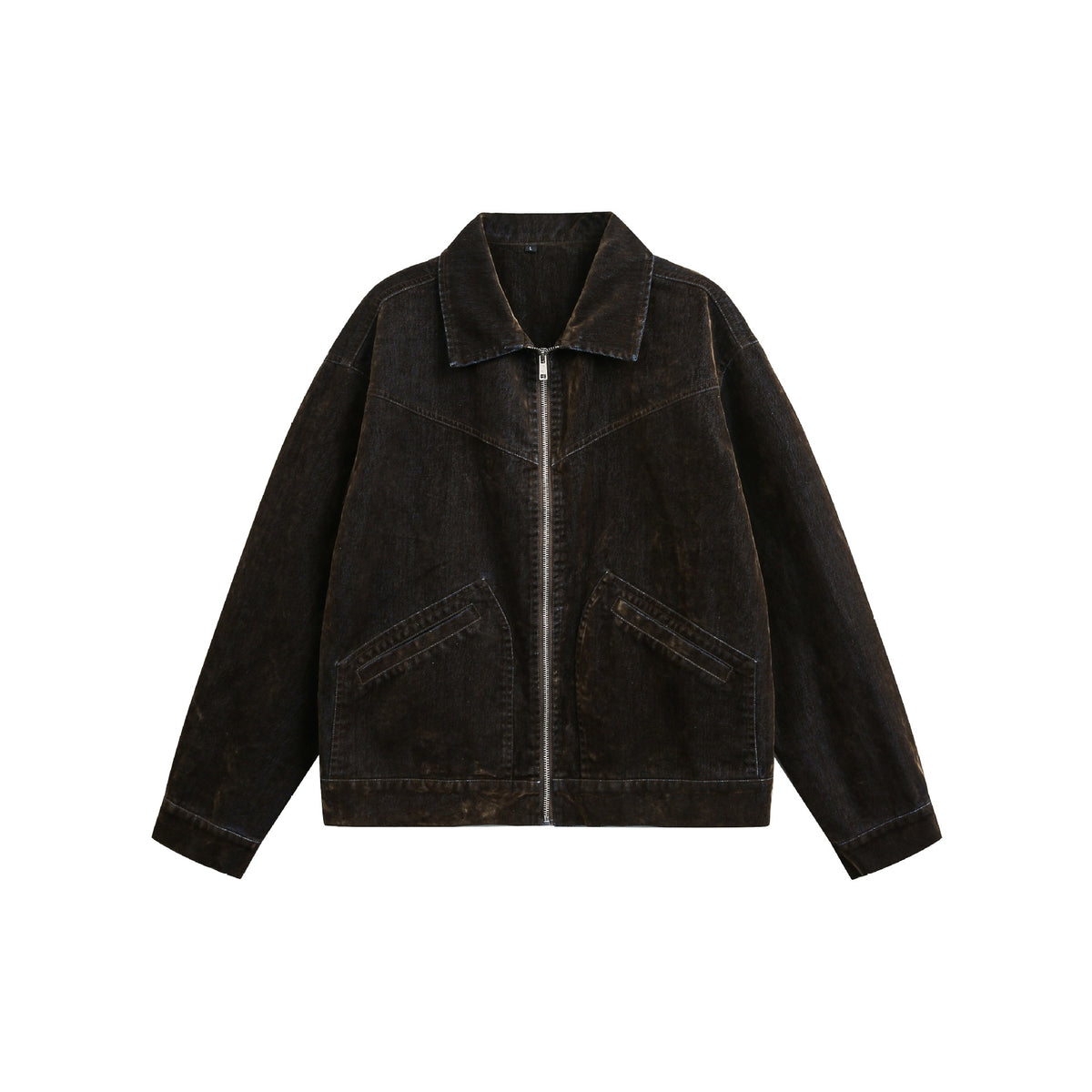 Unisex Boxy Blouson Jacket made of velours suede look with full zip and flap pockets EVA-US