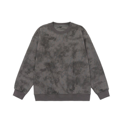 Unisex Oversize Sweatshirt with Vintage Camouflage Look and Ribbed Cuffs EVA-US