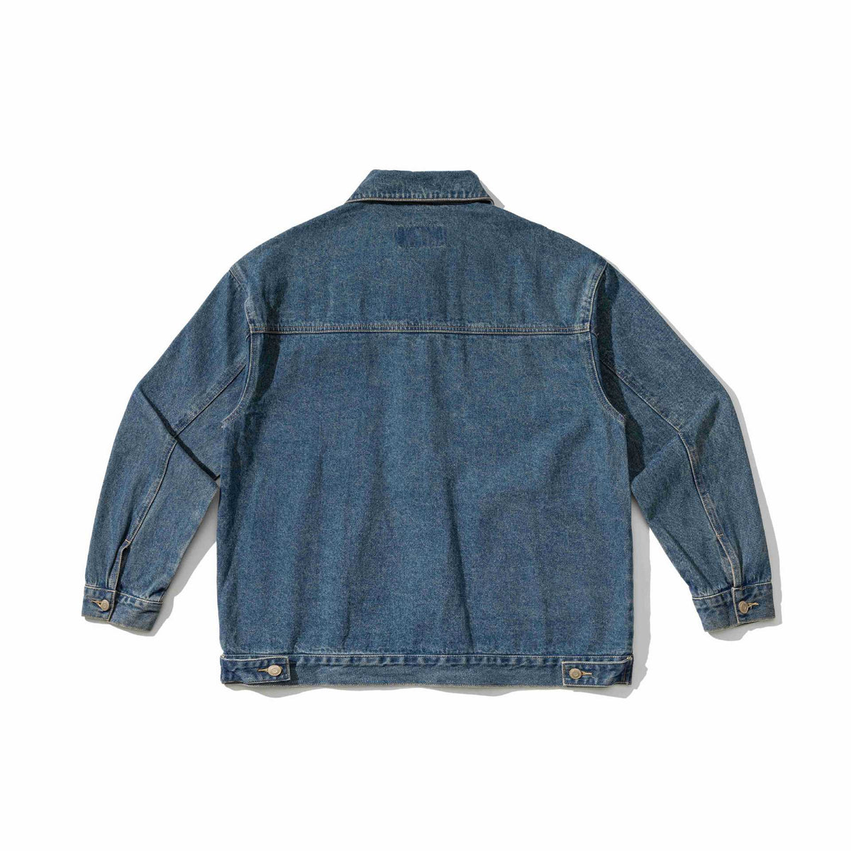 Unisex Robustess Denim Workwear Blouson with Shirt Collar and Large Flap Pockets EVA-US