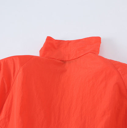 Ladies Light Wind Jacket with High Collar, Drawstring Waist and Elastic Cuffs EVA-US