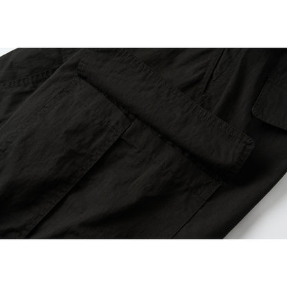 Women's Wide Cargo Culotte with Elasticated Drawstring Waist and Flap Pockets