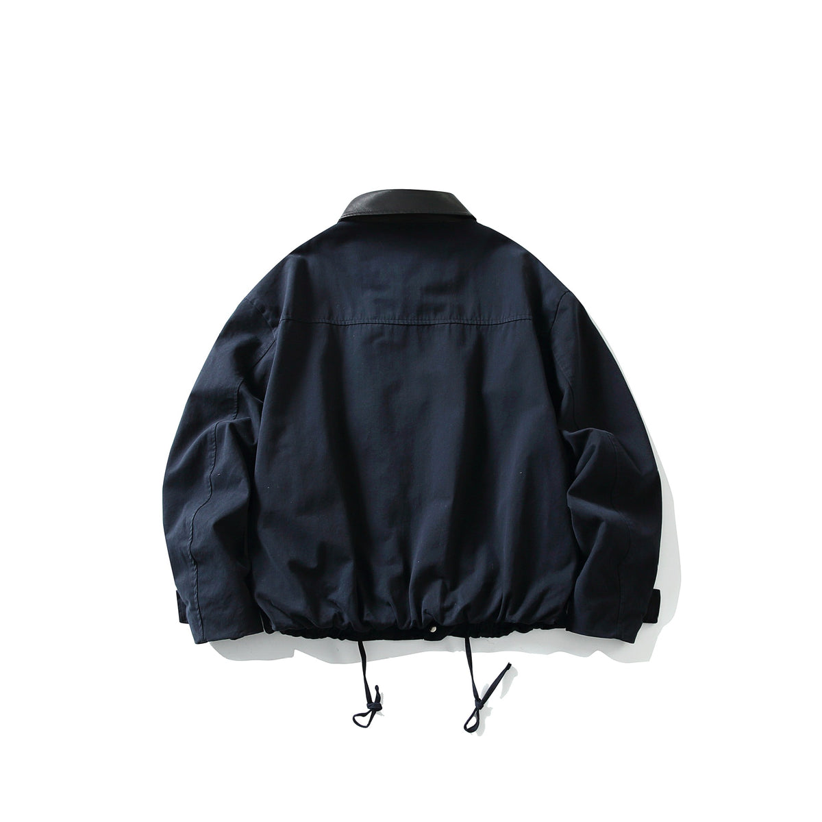 Men's field jacket in boxy cut with leather collar and drawstring EVA-US