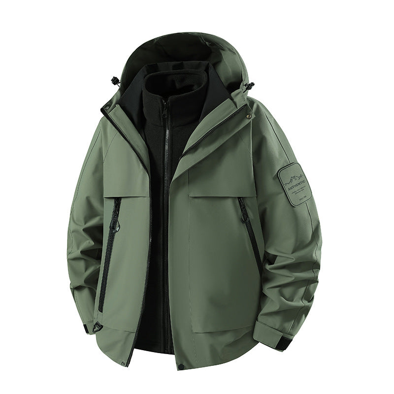 Men's two-in-one waterproof winter parka with removable fleece inner jacket EVA-US