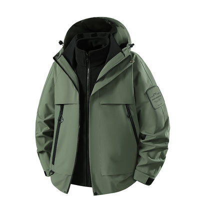 Men's two-in-one waterproof winter parka with removable fleece inner jacket EVA-US