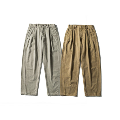 Women's High-Waist Relaxed-Fit Utility Pants with Seam Panels and Elastic Waistband EVA-US