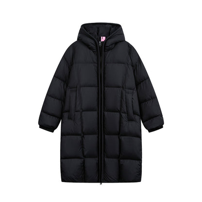 Women's Long Quilted Coat with Hood, Oversize Thermal Insulation EVA-US