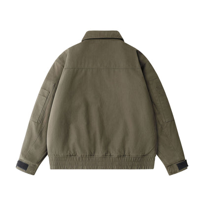 Unisex Urban Utility Blouson Jacket with Cargo Pockets and Two-Way Zipper EVA-US