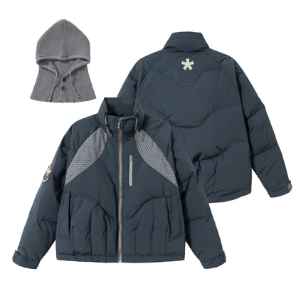 Men's short padded winter jacket with a high stand-up collar EVA-US