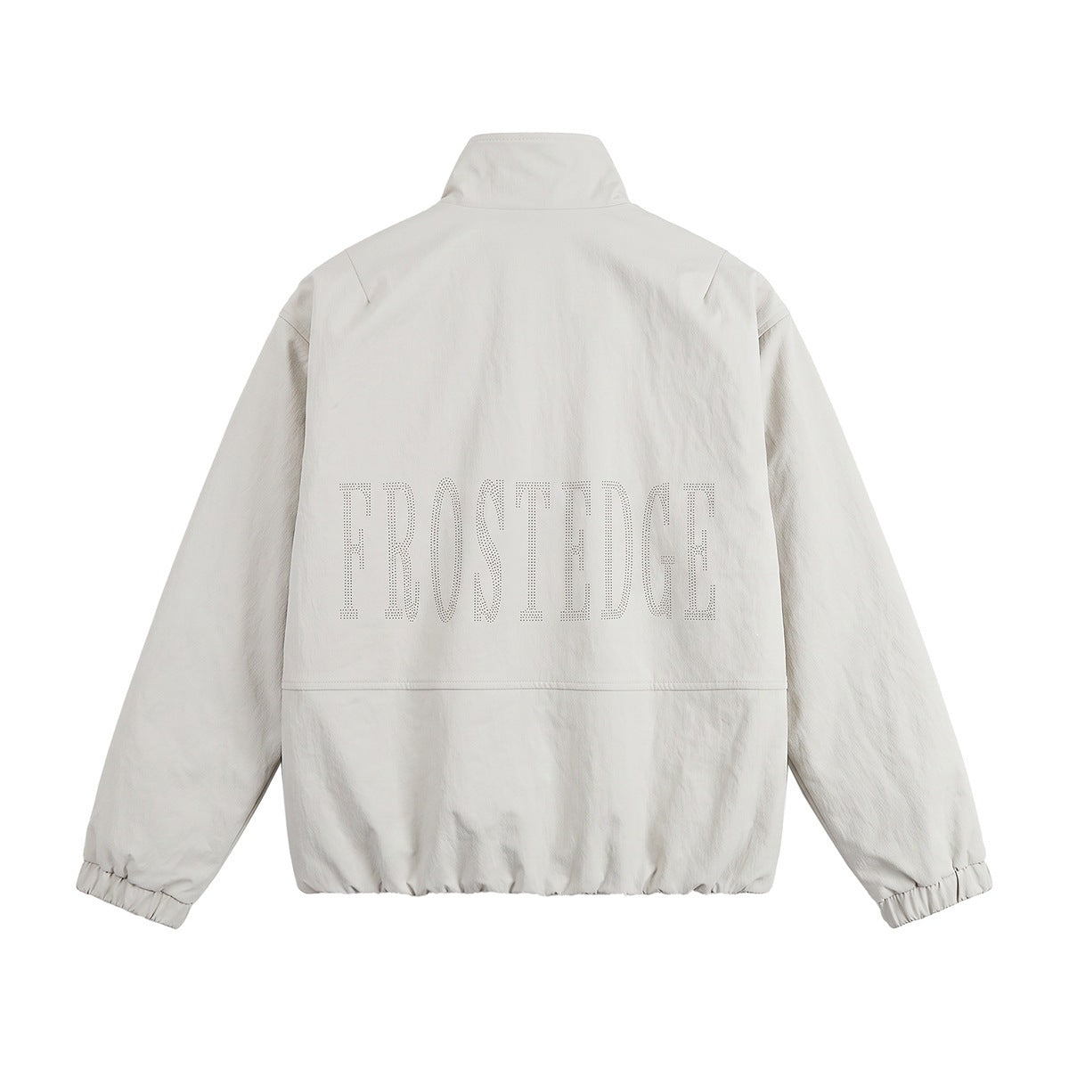 Men's short-cut minimalist boxy blouson with stand collar and press stud placket EVA-US