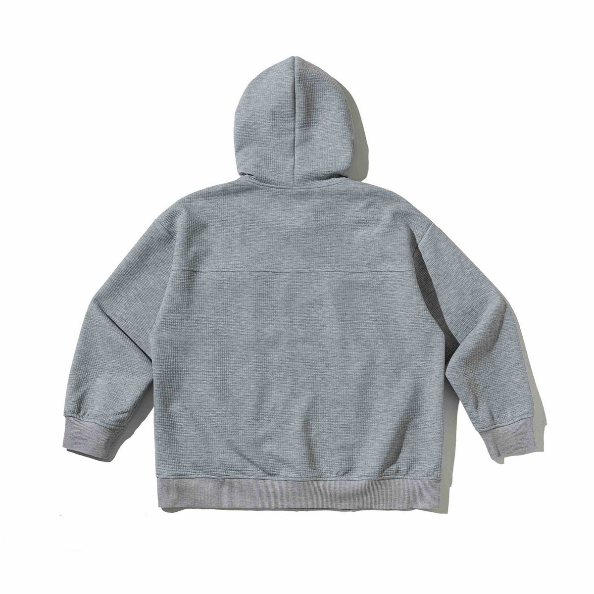 Unisex Textured Hooded Zip Jacket with Waffle Structure and Front Pockets EVA-US
