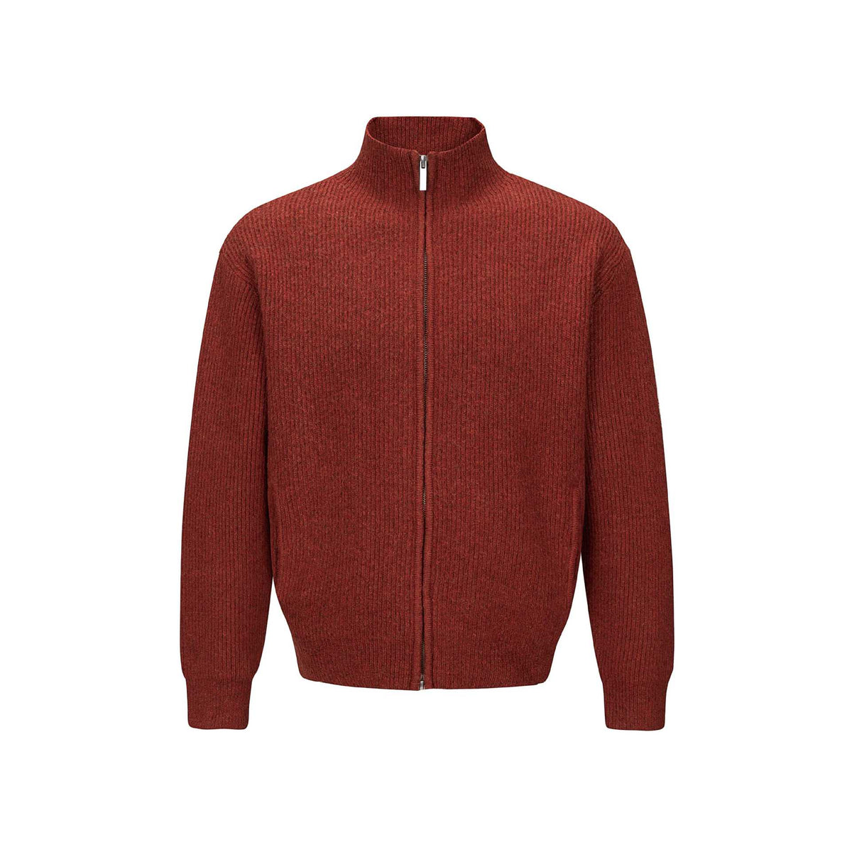 Unisex Short Ribbed Knit Zipper with High Stand Collar and Slim Fit EVA-US