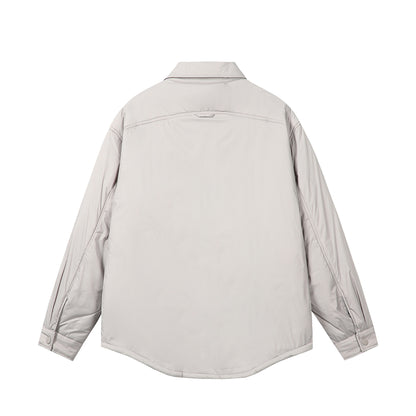 Unisex Short Cut Thermal Shirt Jacket with Shirt Collar and Flap Pocket EVA-US