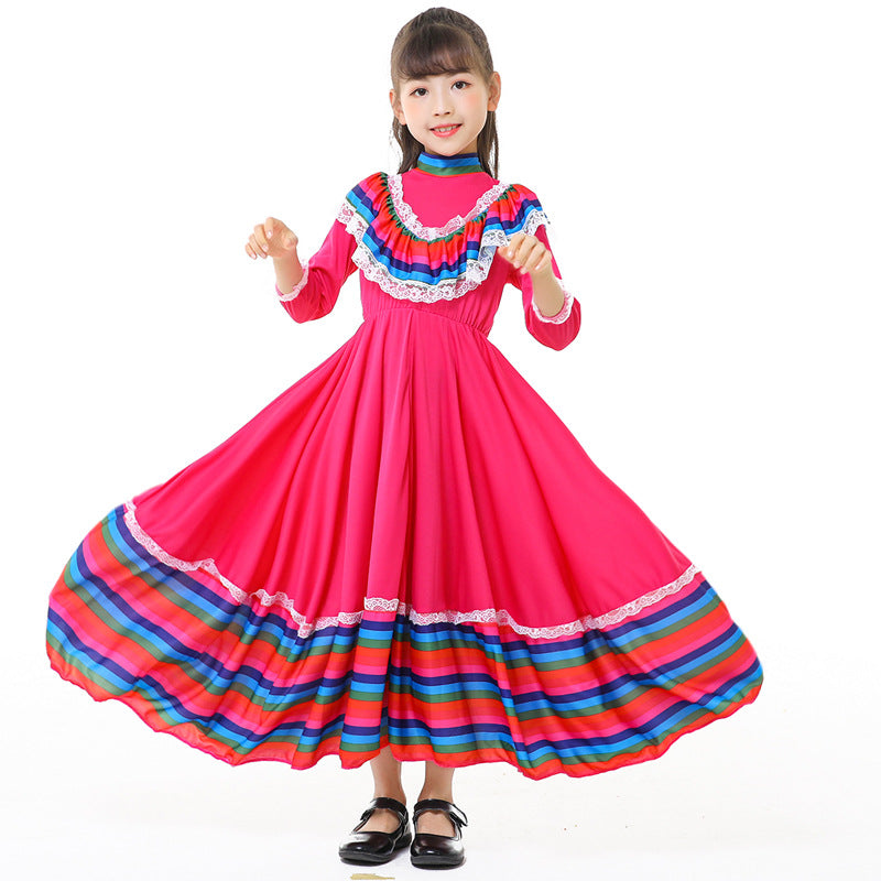 Girls' Tracht dress with colorful hem EVA-US