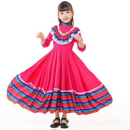 Girls' Tracht dress with colorful hem EVA-US