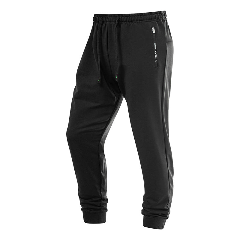 Men's Sporty Jogging Pants with Zipper Pockets, Elastic Waistband, and Slim Fit