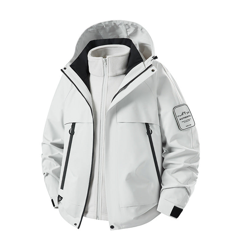 Men's two-in-one waterproof winter parka with removable fleece inner jacket EVA-US