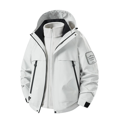 Men's two-in-one waterproof winter parka with removable fleece inner jacket EVA-US