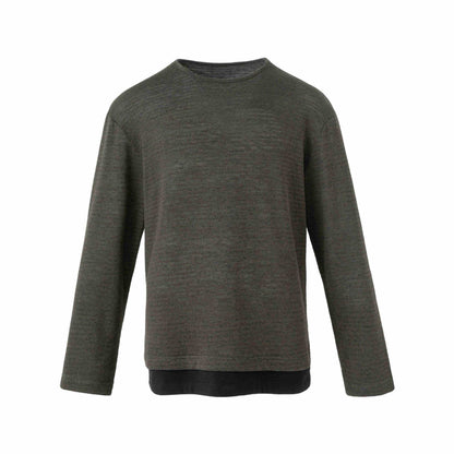 Men's fine knit pullover with round neck and straight cut EVA-US