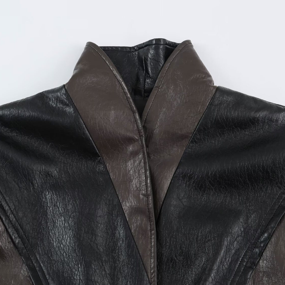 Women's short jacket in blouson style with high collar and tie belt EVA-US