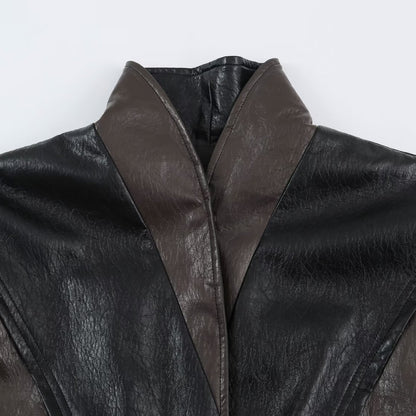 Women's short jacket in blouson style with high collar and tie belt EVA-US