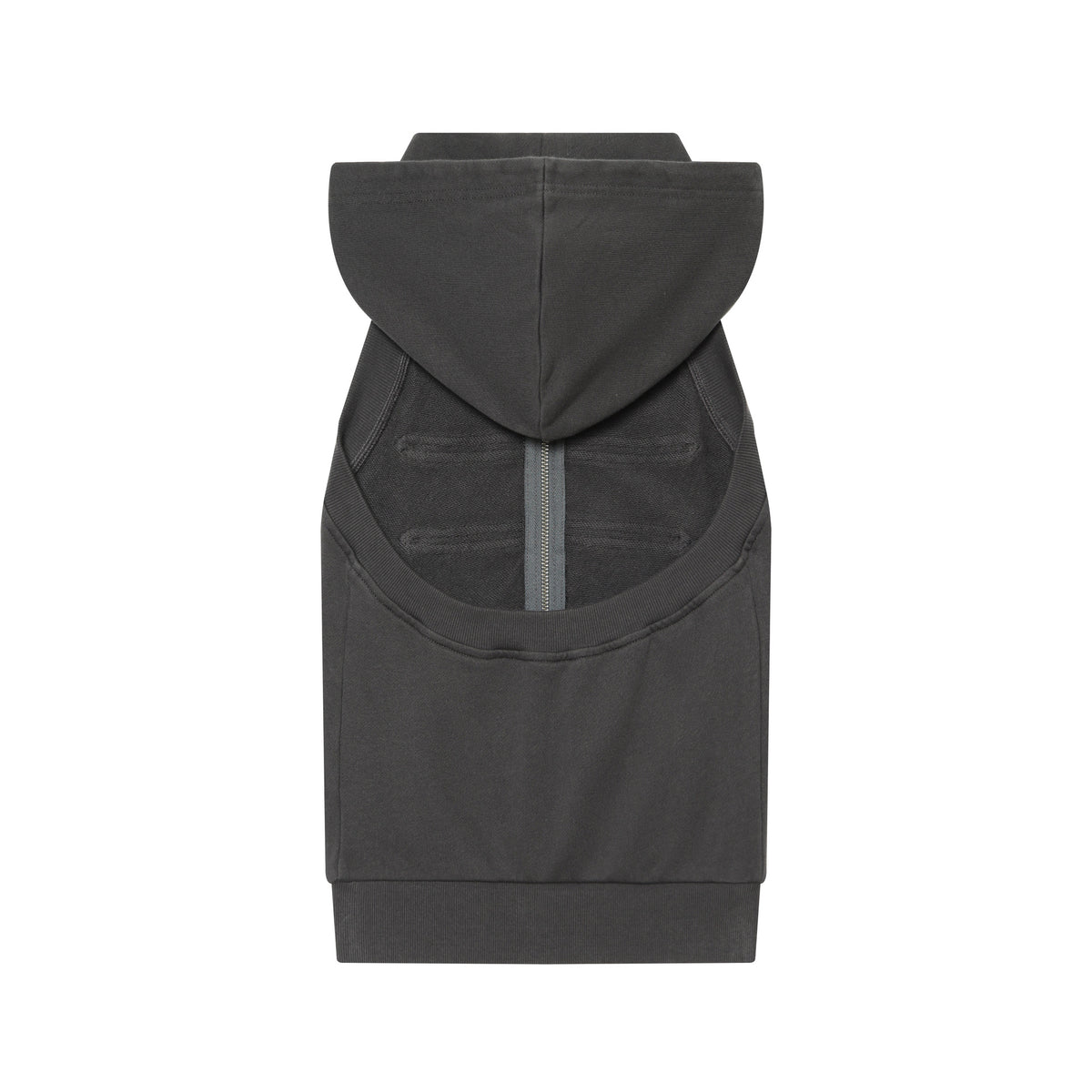 Women’s Sleeveless Hooded Vest with Decorative Button Plackets and Two-Way Zipper EVA-US