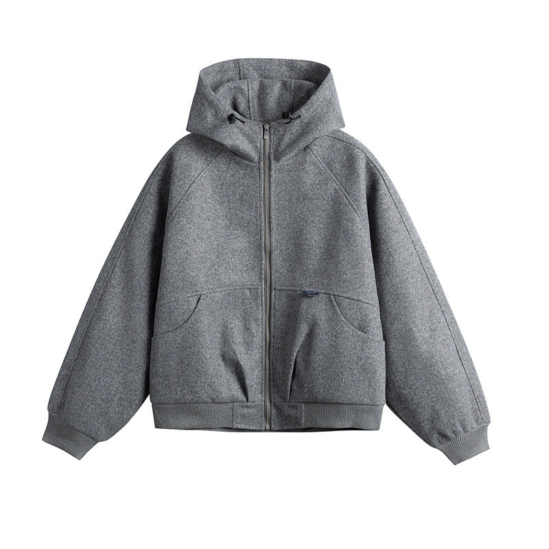 Unisex Oversize Hooded Sweatshirt made of Wool Blend with Zipper and Kangaroo Pockets EVA-US