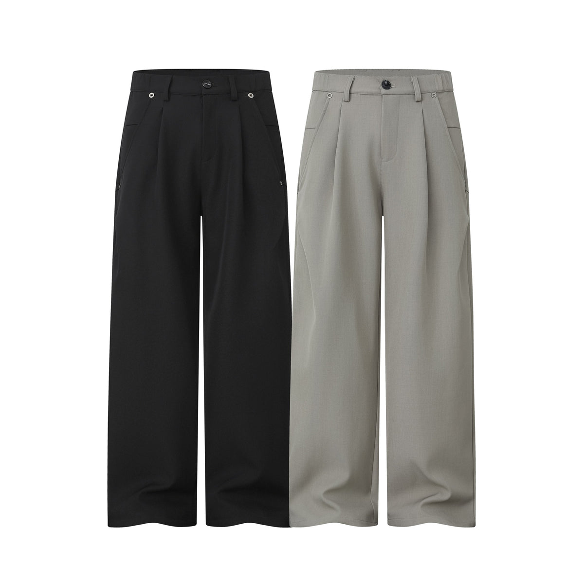 Women's Wide Pleat Trousers with High Waist and Wide Leg EVA-US