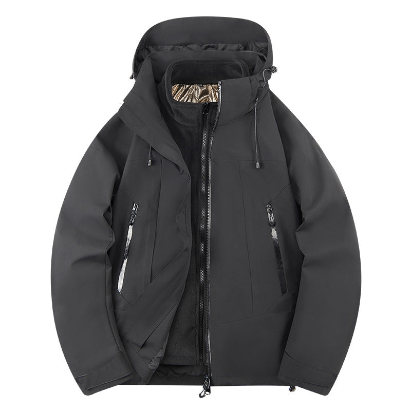 Unisex Softshell Outdoor Jacket with continuous fleece lining, adjustable hood, and water-repellent membrane EVA-US