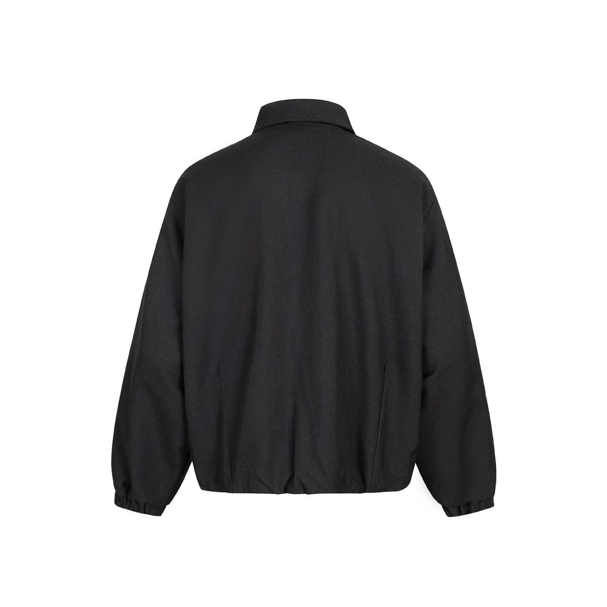Unisex Boxy-Short Jacket with Shirt Collar, Two-Way Metal Zipper, and Elastic Hem EVA-US