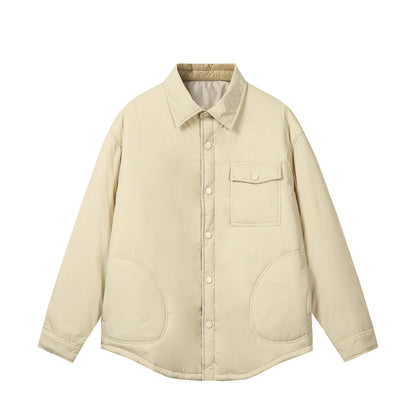 Unisex Short Cut Thermal Shirt Jacket with Shirt Collar and Flap Pocket EVA-US