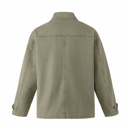 Unisex Robust Canvas Workwear Blouson with double button-free row, patch front pockets, and reinforced sleeves EVA-US