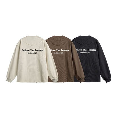 Unisex Oversize-Longsleeve with dropped shoulder, ribbed cuffs and minimalist chest embroidery EVA-US