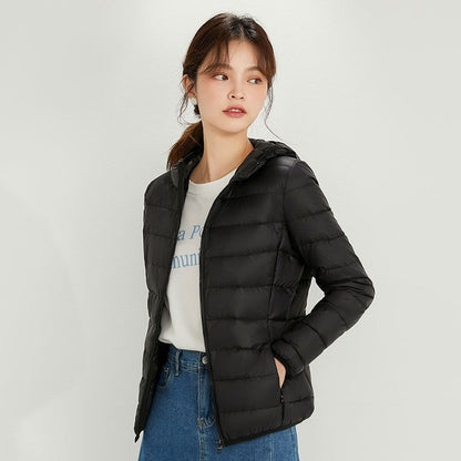 Women's Ultra-light Quilted Hooded Jacket with Ultra-flat Thermal Wadding EVA-US