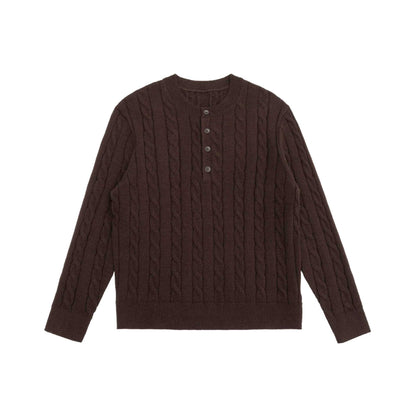 Women's knit cardigan with cable pattern and round neck EVA-US