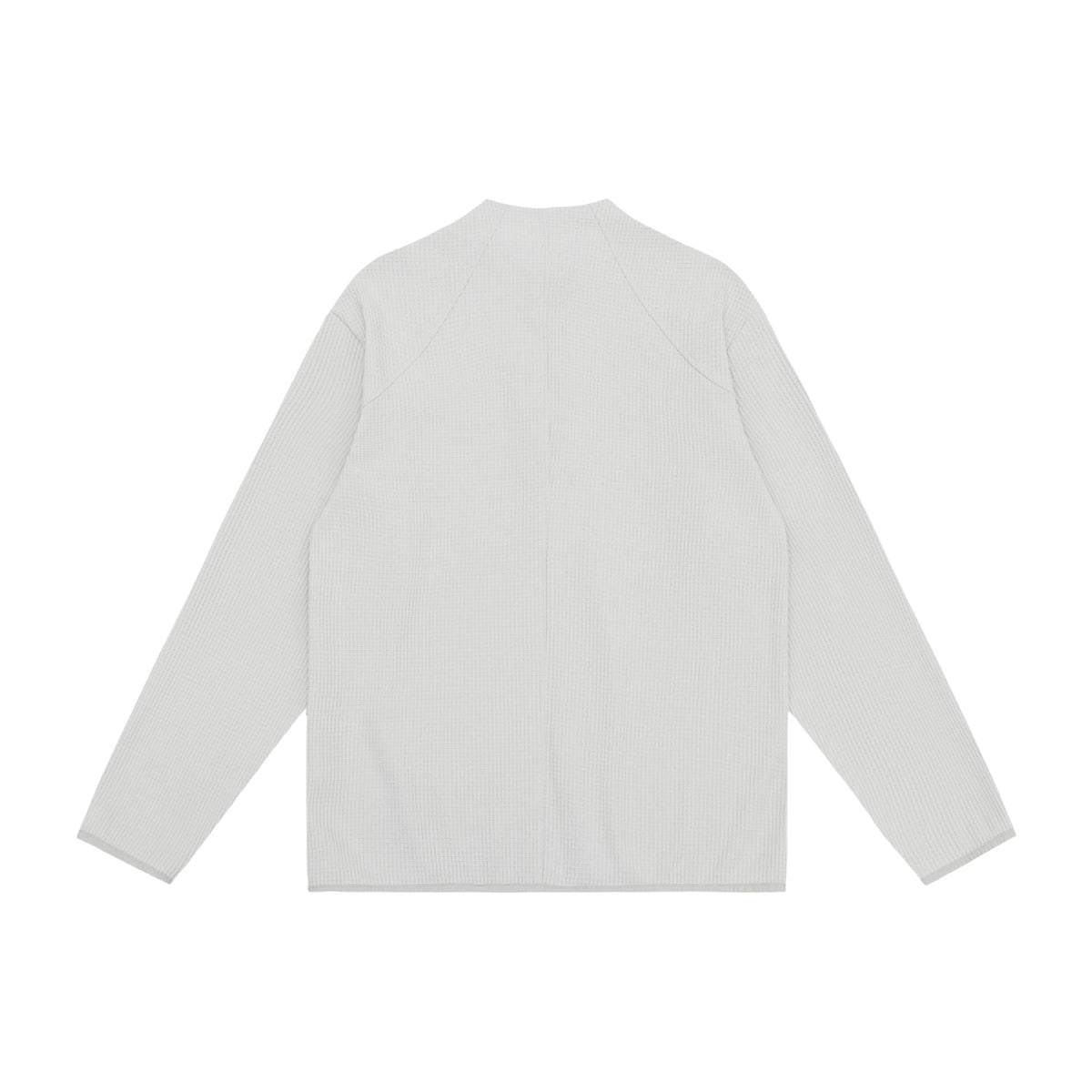 Unisex waffle structure half-zip pullover with short zipper and boxy silhouette EVA-US
