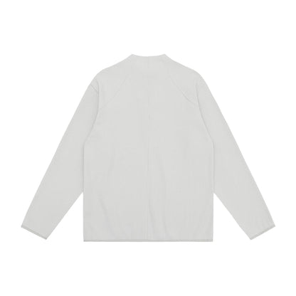 Unisex waffle structure half-zip pullover with short zipper and boxy silhouette EVA-US