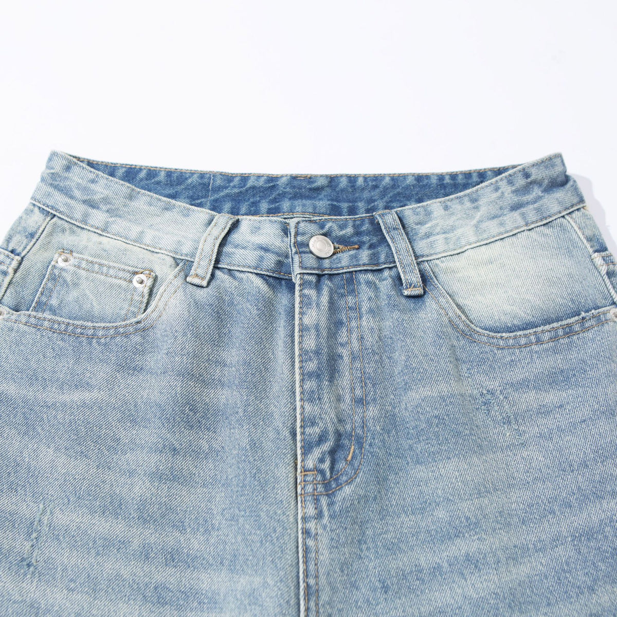 Women high-waisted cropped jeans in culotte cut with wide leg design EVA-US
