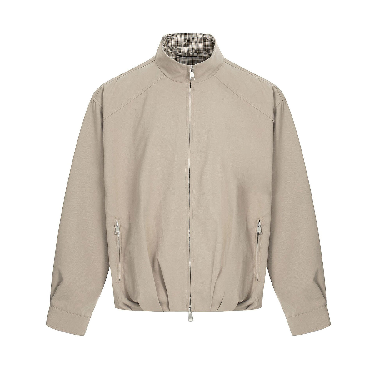 Men's Lightweight Windbreaker Blouson with Funnel Neck and Concealed Zippers EVA-US