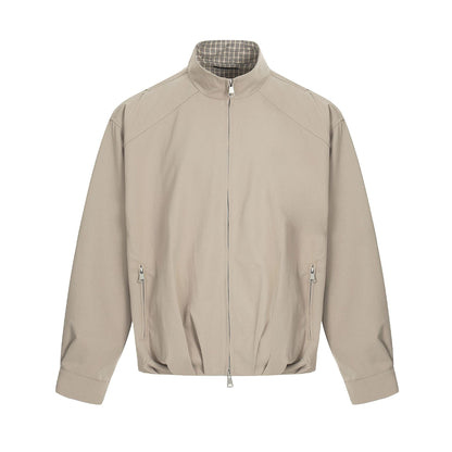 Men's Lightweight Windbreaker Blouson with Funnel Neck and Concealed Zippers EVA-US