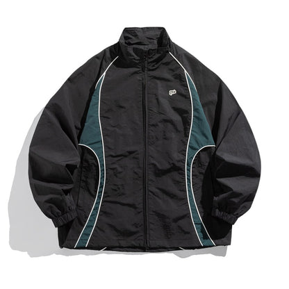 Unisex Lightweight Boxy Track Jacket with Contrast Piping EVA-US