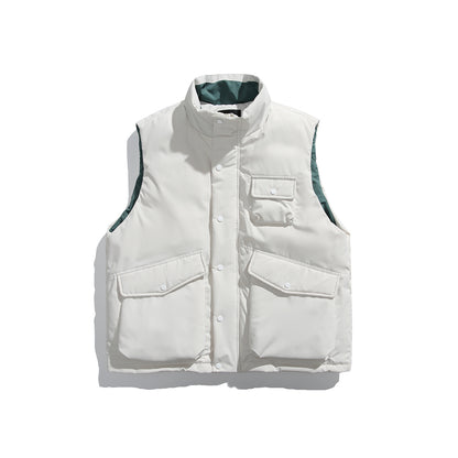 Unisex Padded Utility Vest with High Stand-Up Collar and Flap Pockets EVA-US