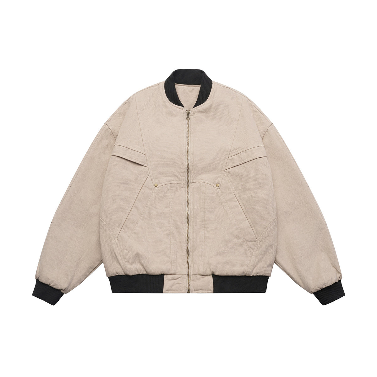 Unisex Lightly quilted oversized bomber jacket with ribbed collar and diagonally inserted pockets EVA-US